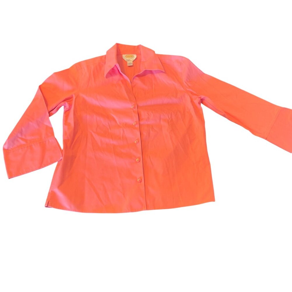 Talbots‎ Womens Wrinkle-Resistant Button-Down Shirt Size 6 Salmon Pink